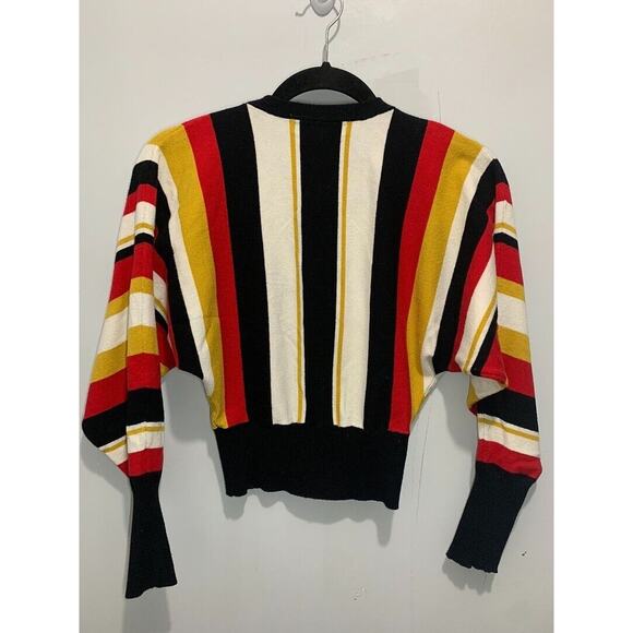 Forever 21 Contemporary Striped Cropped Sweater With Dolman Sleeves Size S - Picture 2 of 3
